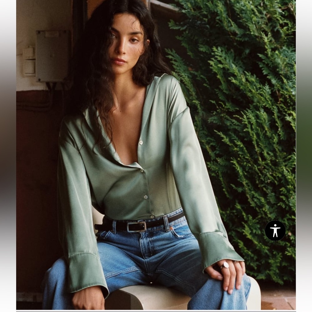 Zara Oversized Satin Shirt